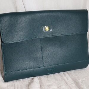 Glass Ladder & Co Marilyn Mini Organizer Clutch Forest Green NWT